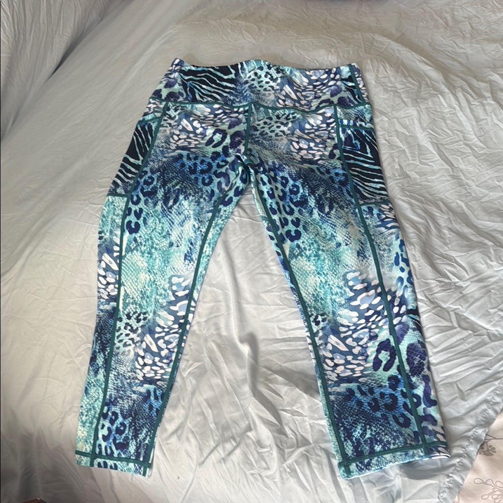 Constantly Varied Gear Blue and Green Patterned Leggings